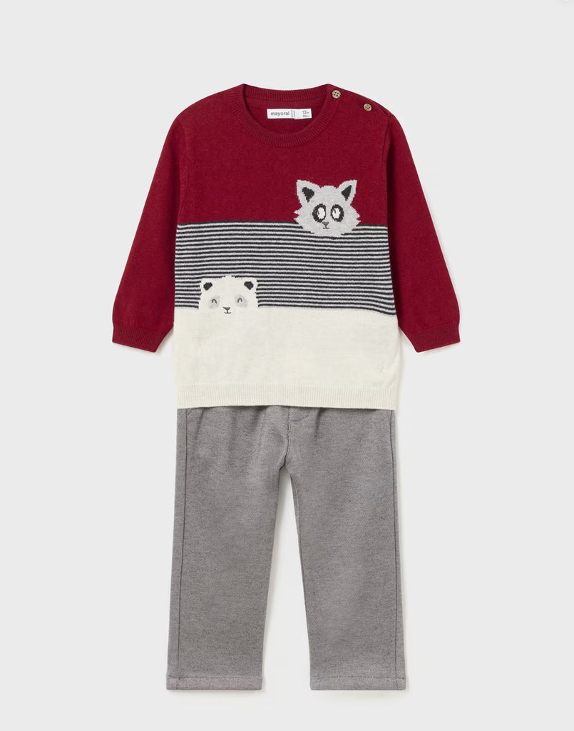 Mayoral Baby Animal Jumper and Trousers Set