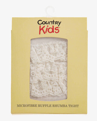 Country Kids ivory Microfiber Ruffle Rhumba Tight