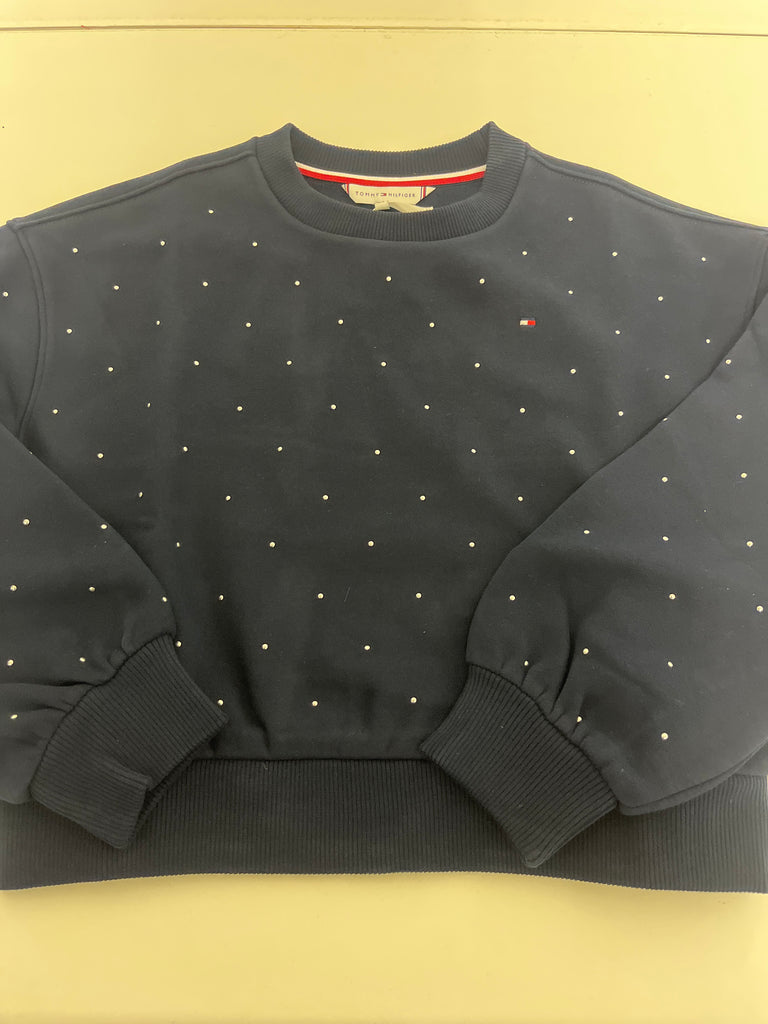 Tommy hilfiger girls festive stud crewneck