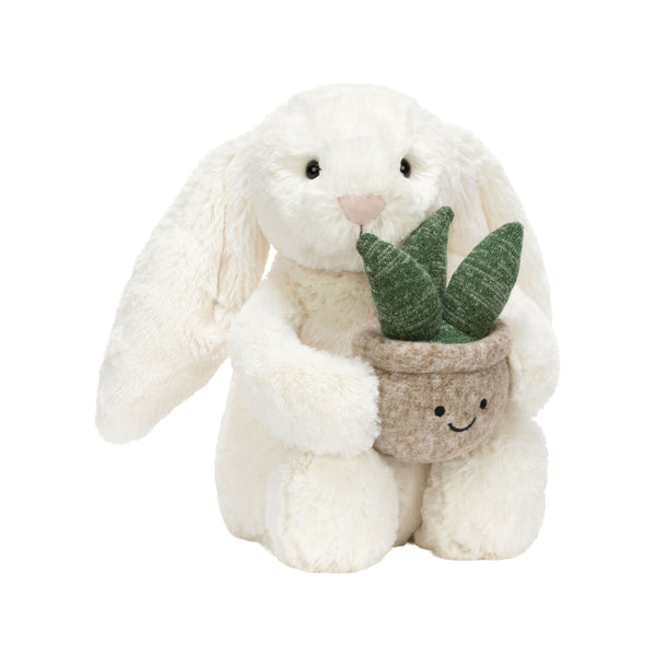 Jellycat cream bunny with plant