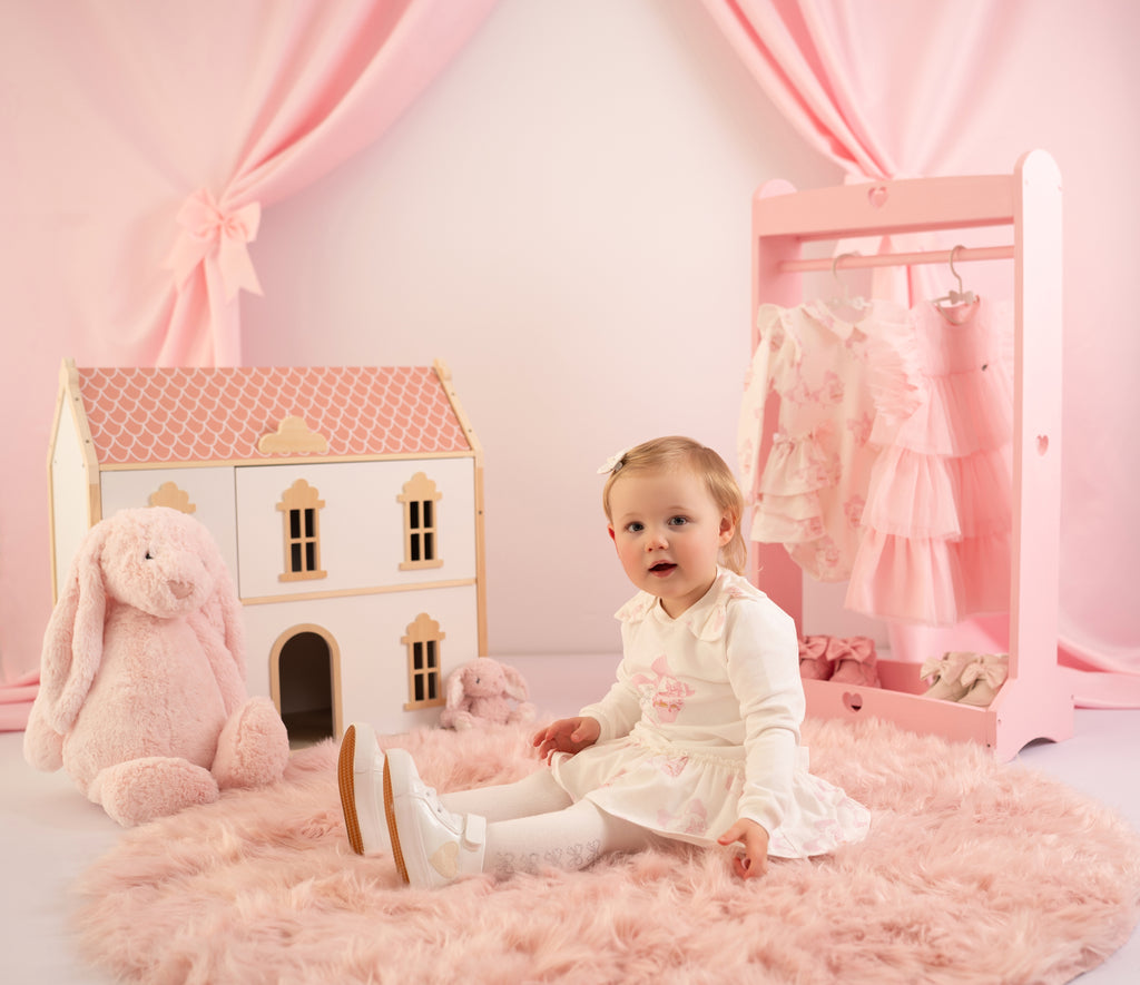 Adee cupcake print frill dress & tights