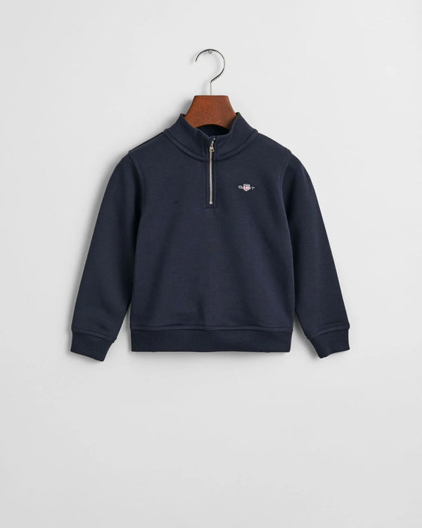 Gant navy kids and teens shield half zip sweat