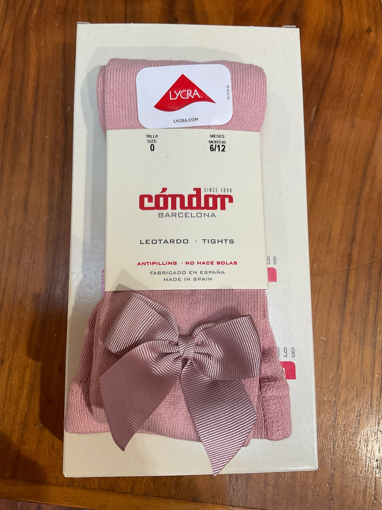 Condor pale Pink Tights with bow