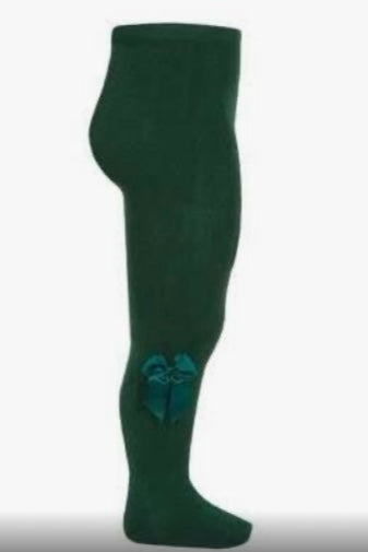 Condor Tights bottle green with bow