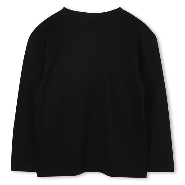 Girls Hugo Long Sleeve Black Top  G00492