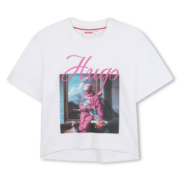 Girls Hugo Short Sleeve White T-shirt G00495