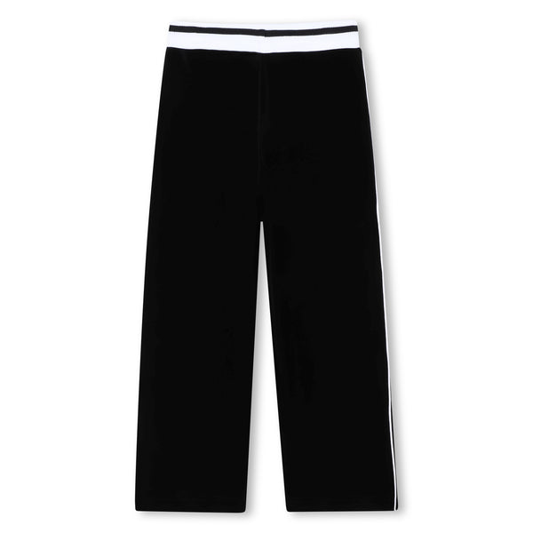 Girls Hugo Black Colour Velvet Trousers G00503