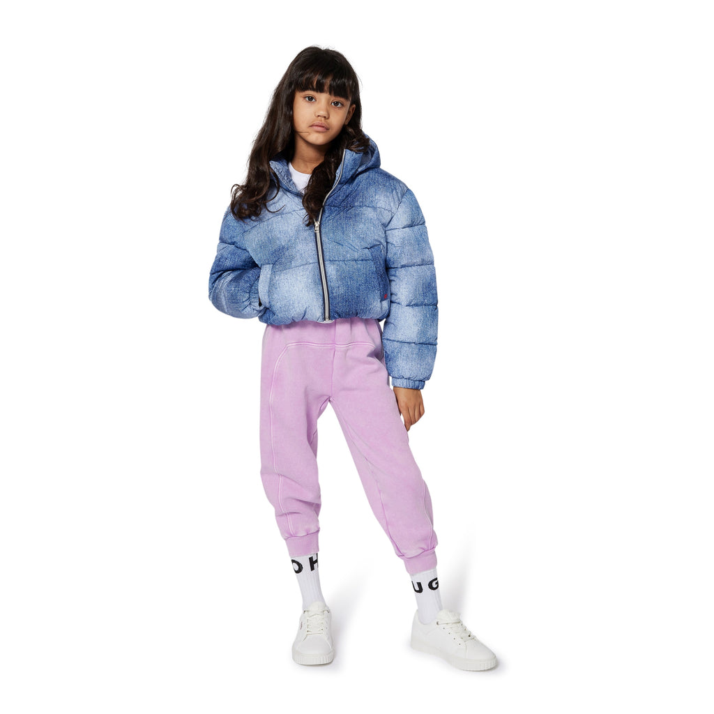 Girls Hugo Lilac Colour Jogging Bottoms G00505