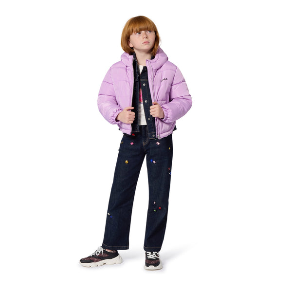 Girls Hugo Lilac Puffer Jacket G00527
