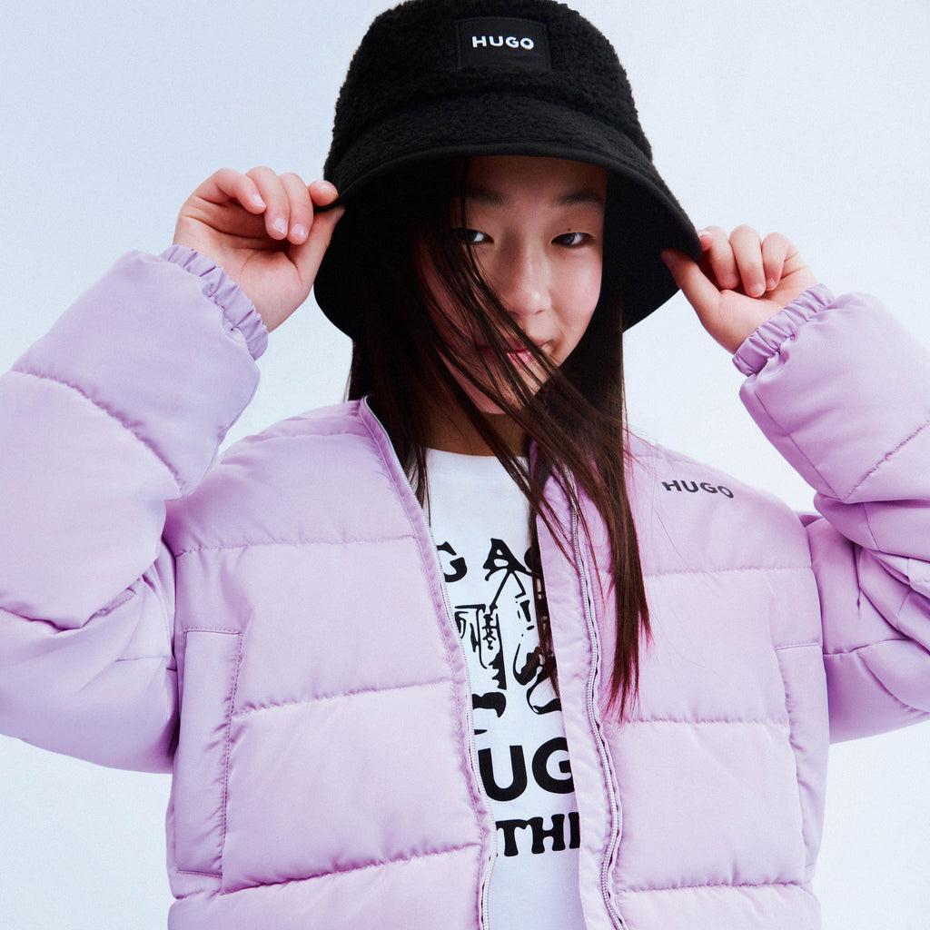 Girls Hugo Lilac Puffer Jacket G00527