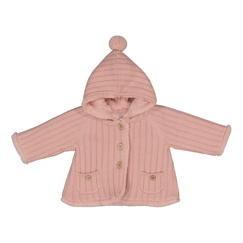 Mayoral peach girls pompon knit cardigan