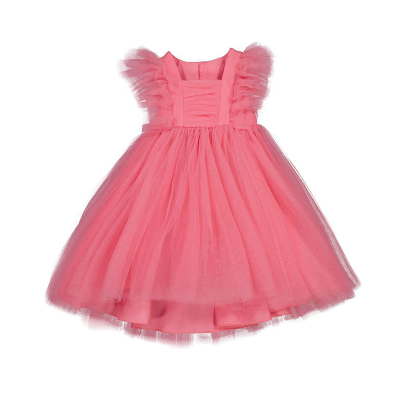 Abel & Lula baby tulle dress in bubblegum  5012