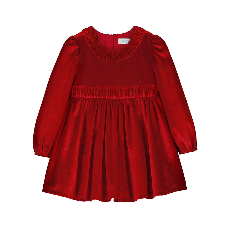Abel & Lula Red Velvet Dress 5508