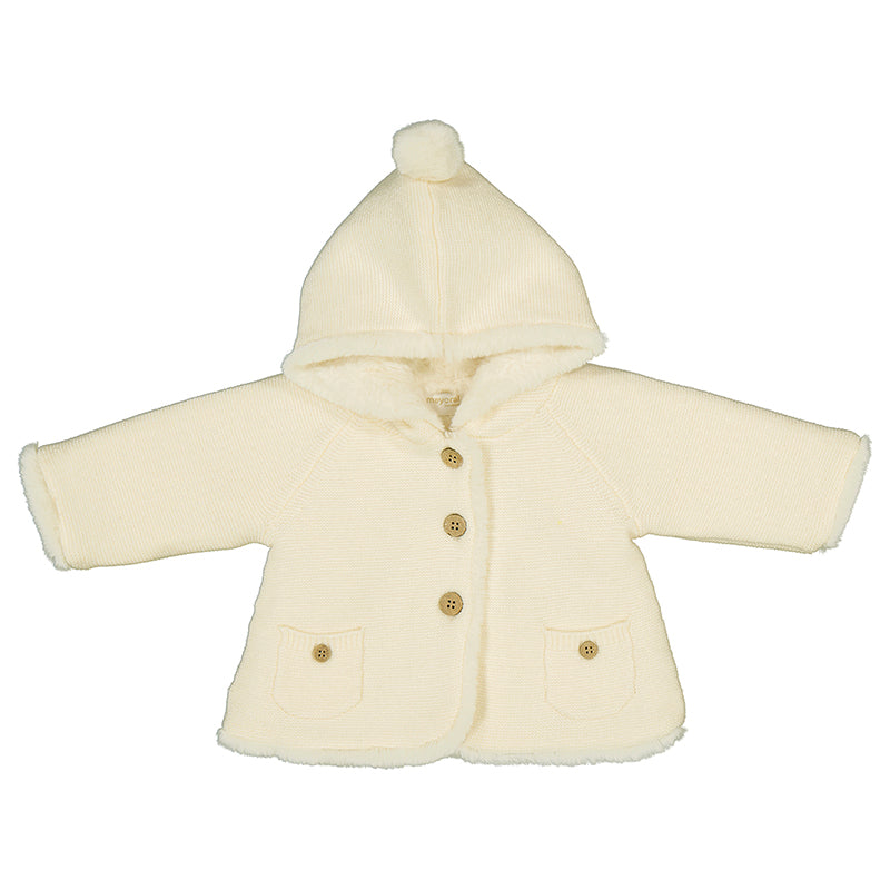 Mayoral cream girls pompon knit cardigan