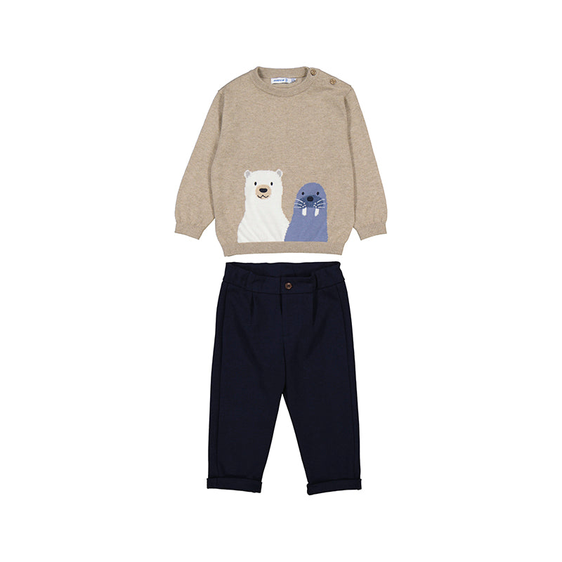 Mayoral boys long trousers with sweater set