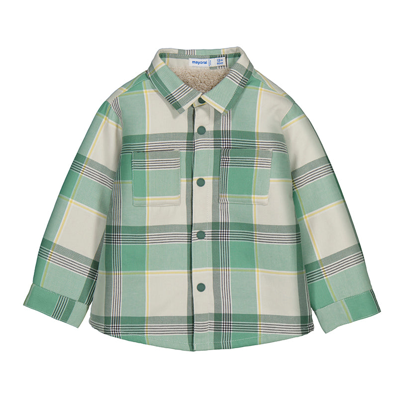 Mayoral boys green and cream shirt 2104
