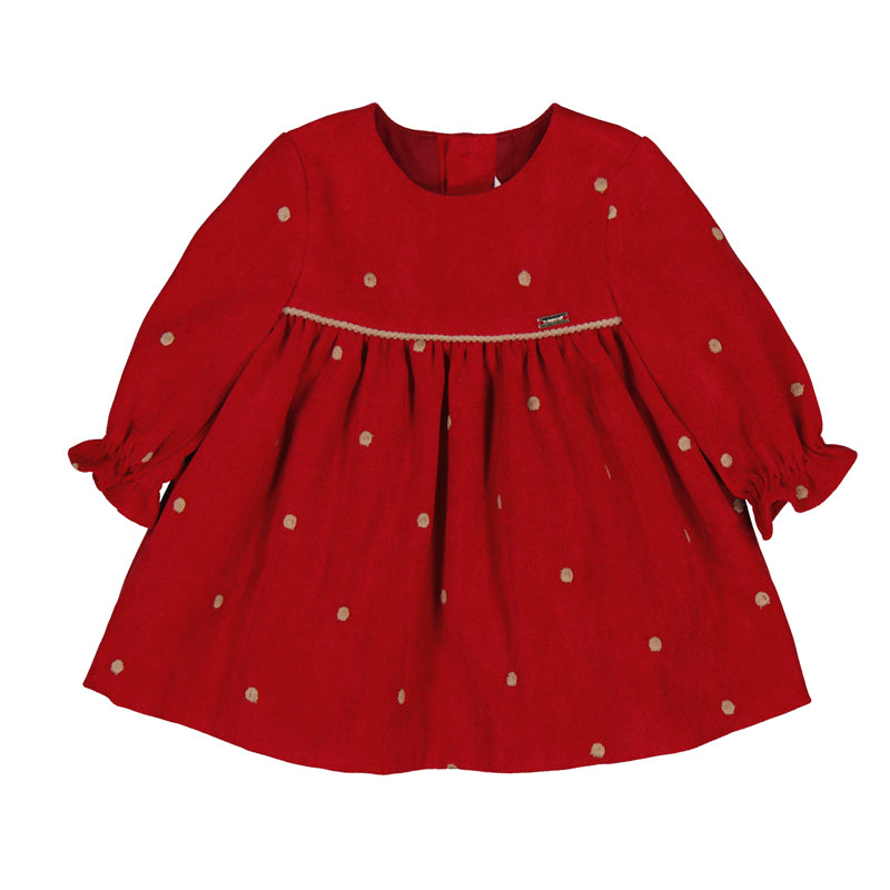 Mayoral red velour dress 2820