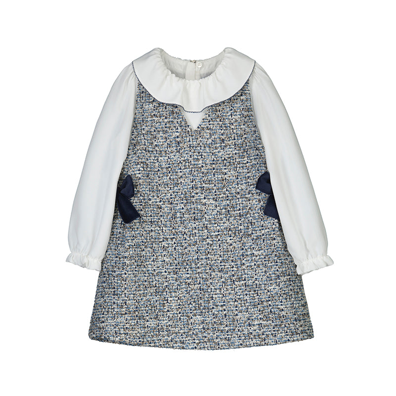 Mayoral girls navy combined pinafore dress 4990