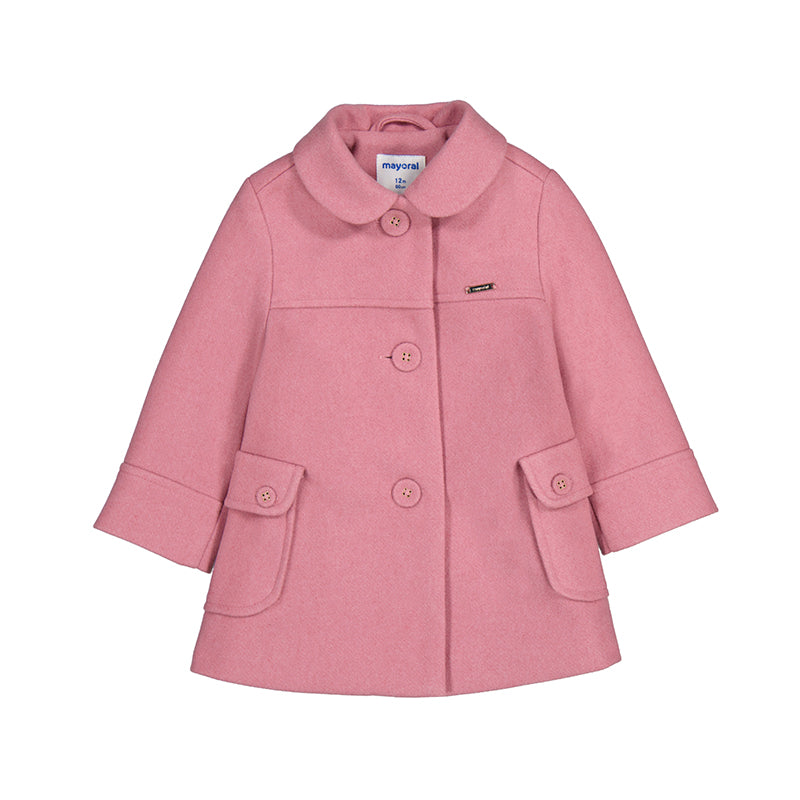 Mayoral girls rose woolen coat