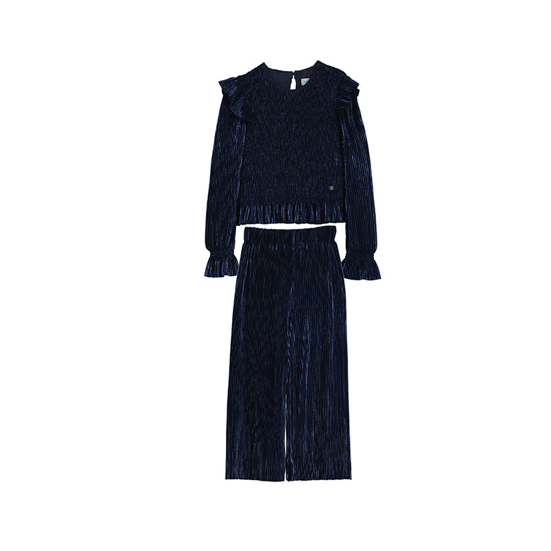 Abel & Lula pleated knit trouser set 5731
