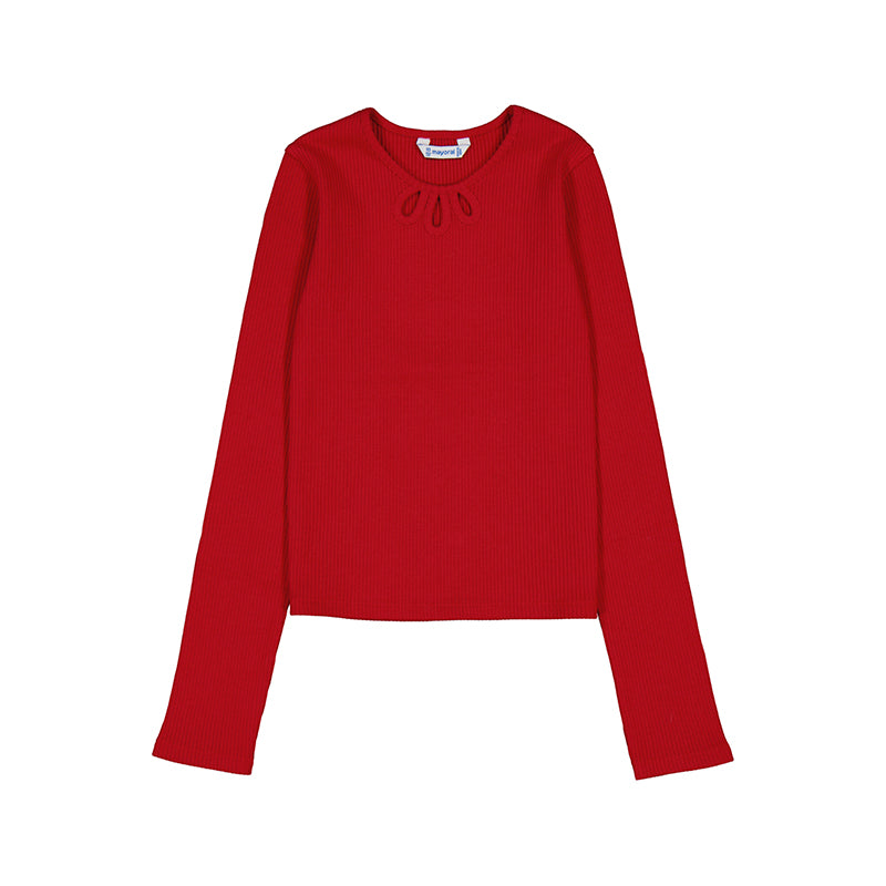 Mayoral teen red ribbed top