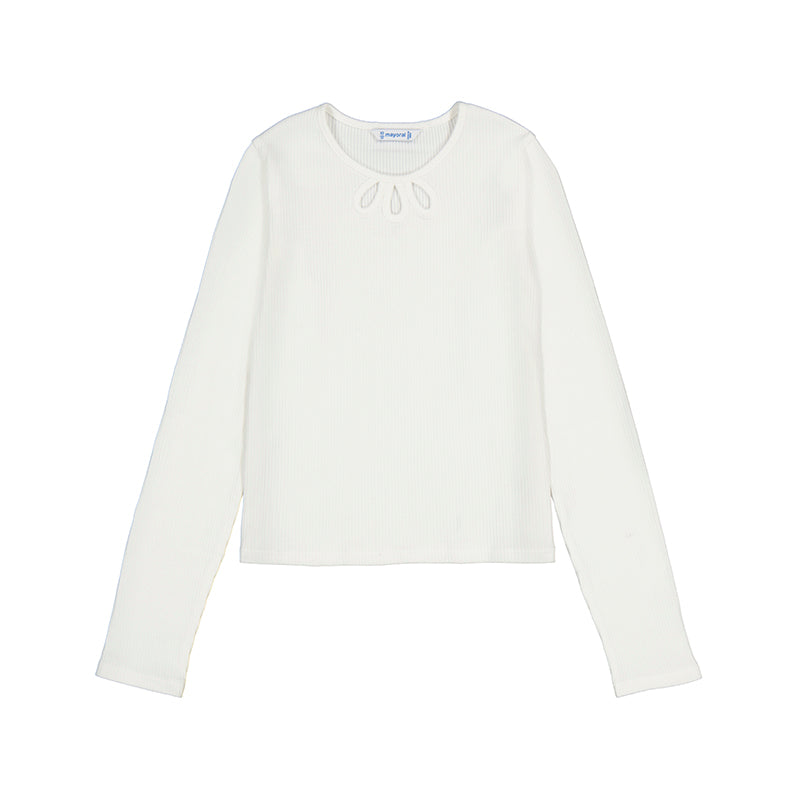 Mayoral teen cream ribbed top