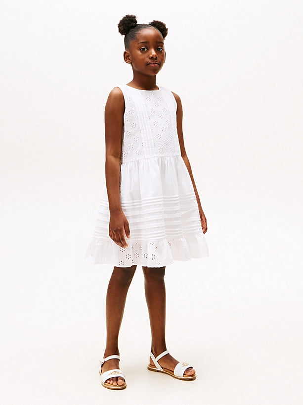Broderie Anglaise fit & flare dress