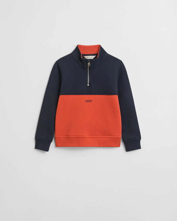 Gant teens and kids blocked half zip sweatshirt