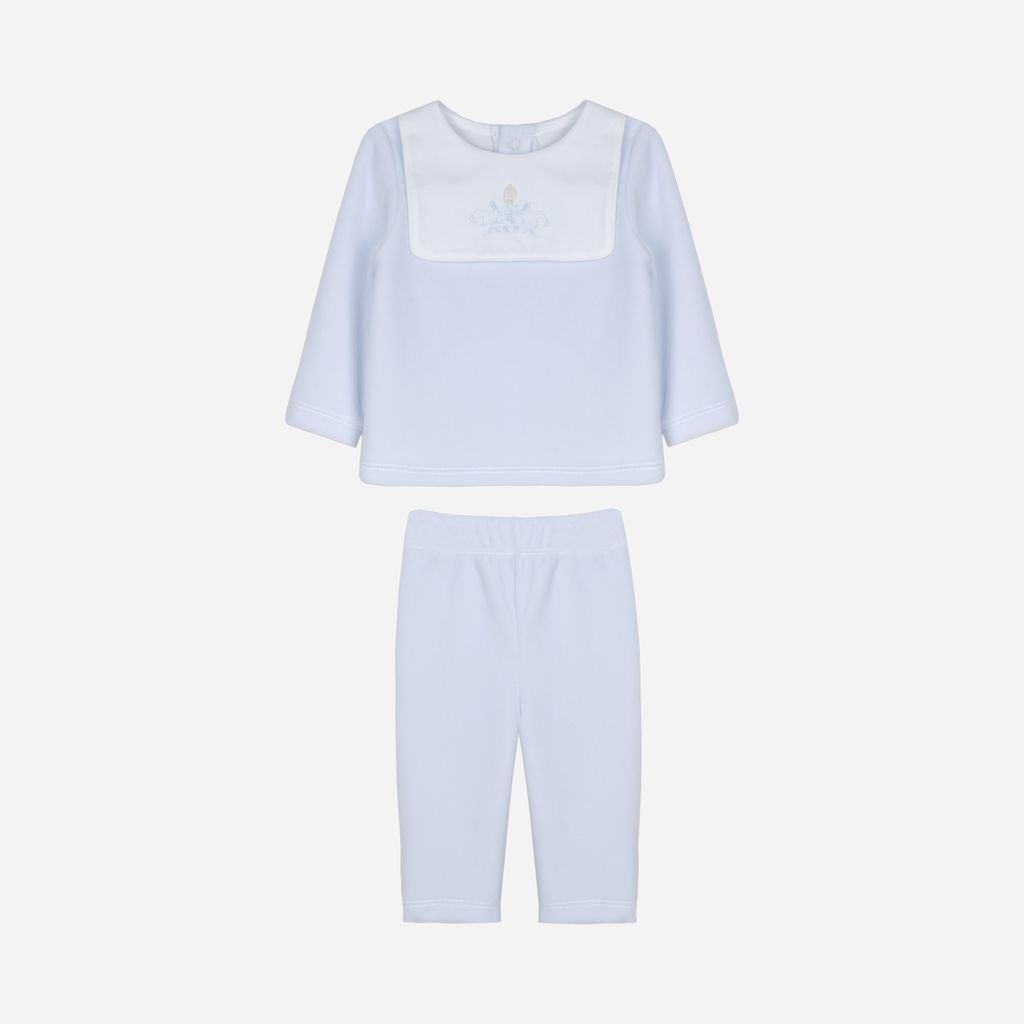 Patachou baby blue velour set 1033358