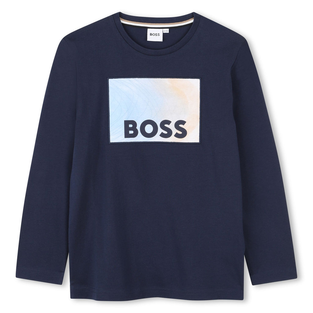 Boss Navy Logo Long Sleeve T-shirt J52371