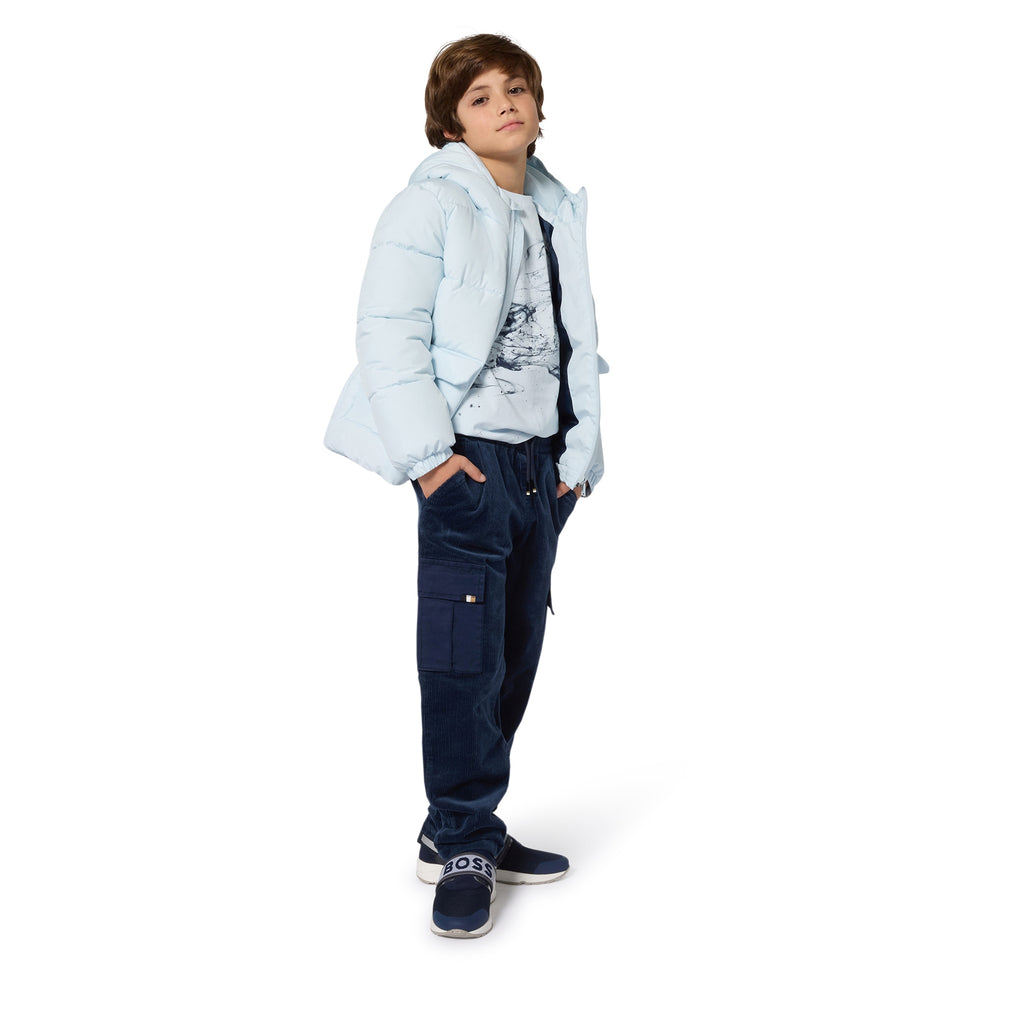 Boss Pale Blue Logo Long Sleeve T-shirt  "Mini Me" J52374