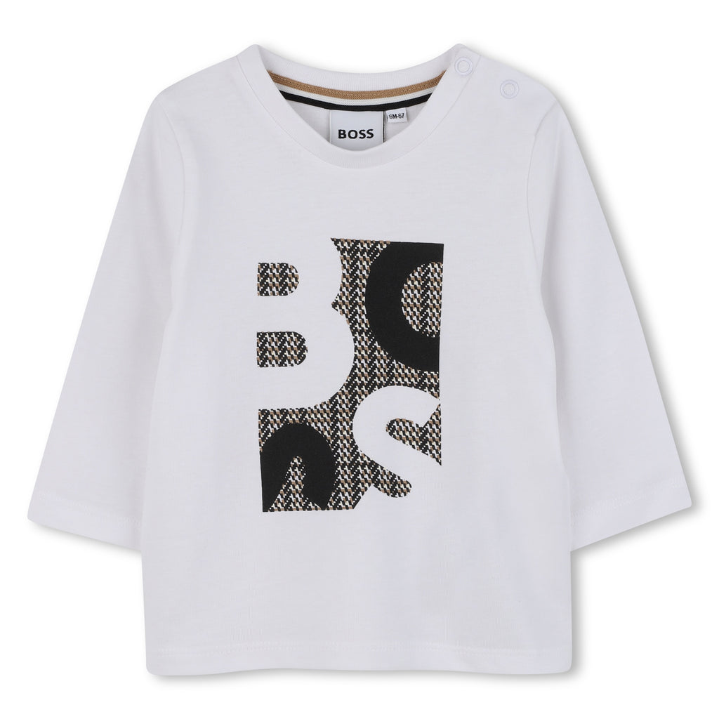 Boss White long sleeve logo top J52472