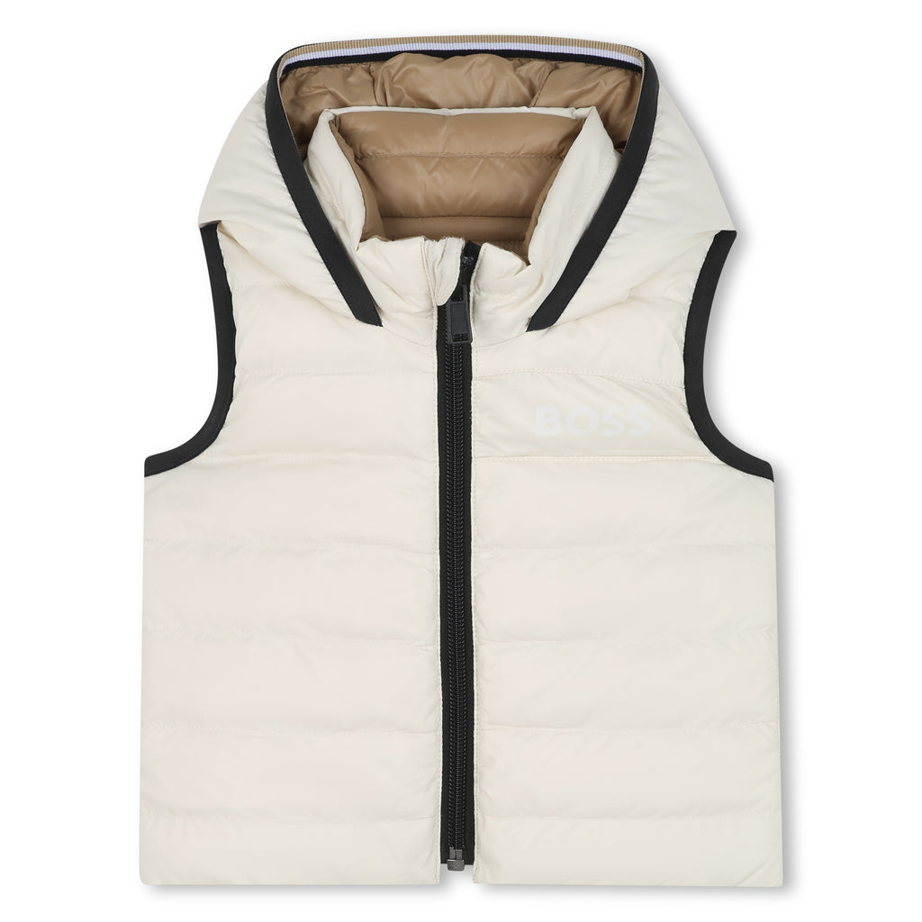 Boss Boys  Padded Ecru and Cookie Coloured Sleeveless Jacket J52474