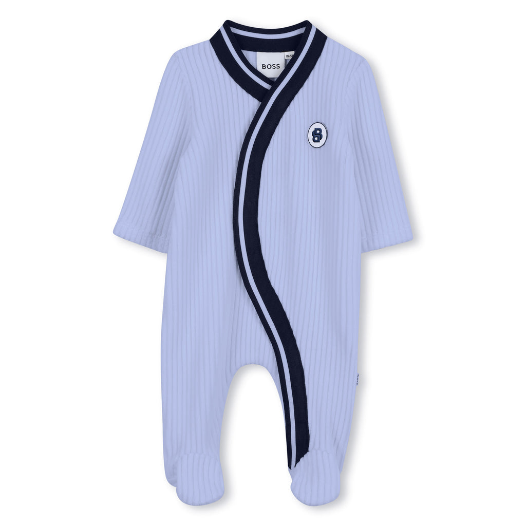 Boss pale blue babygrow and hat set J52531