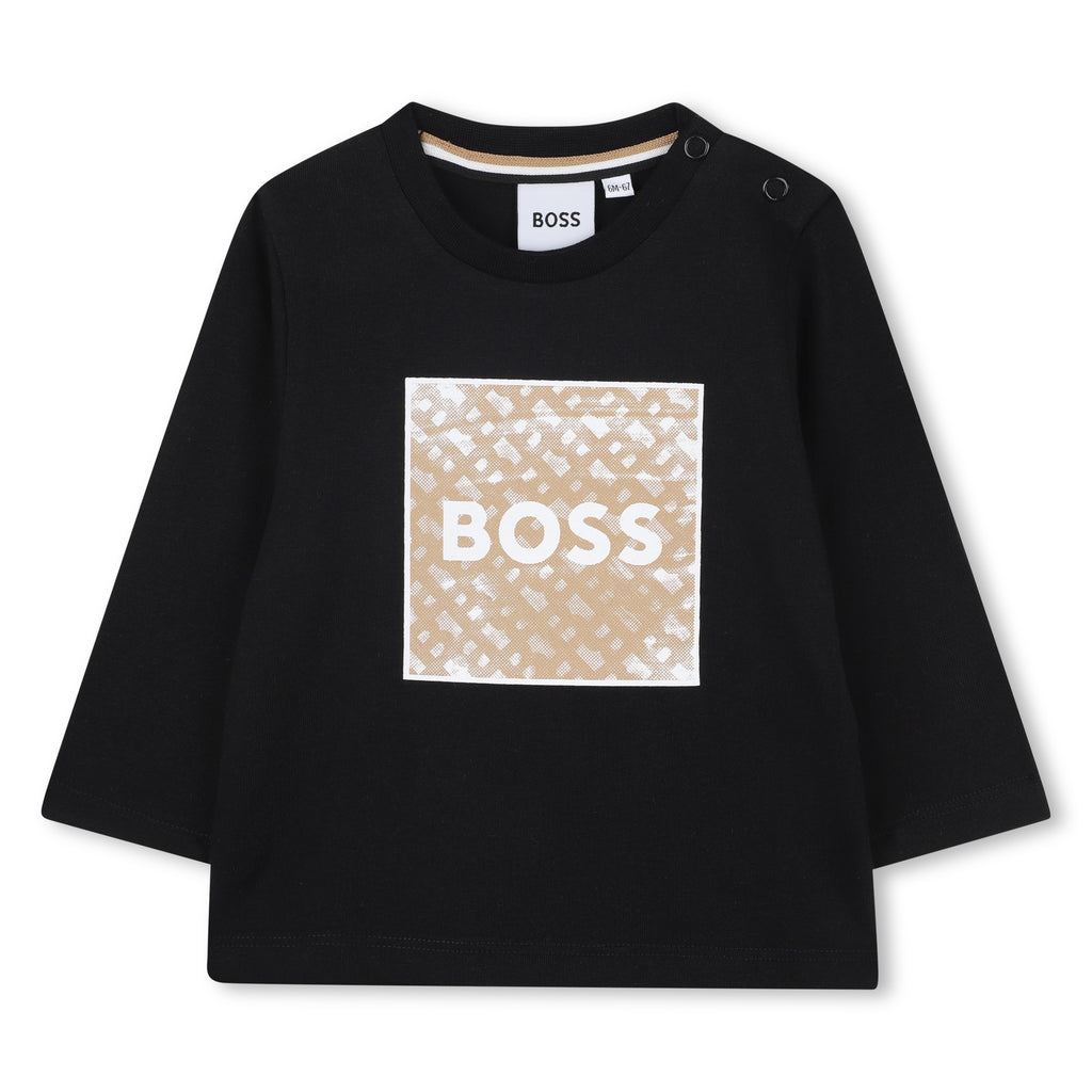 Boss black long sleeve logo top J52715