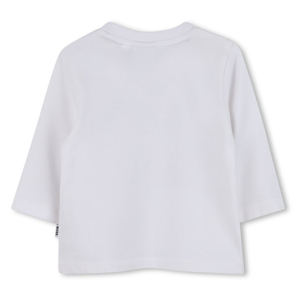 Boss White long sleeve logo top J52715