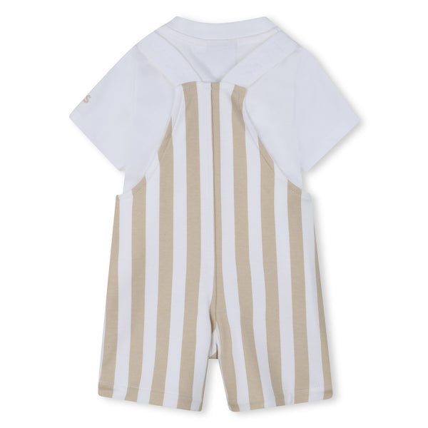 Boss Boys Stripe Dungaree Set J53038