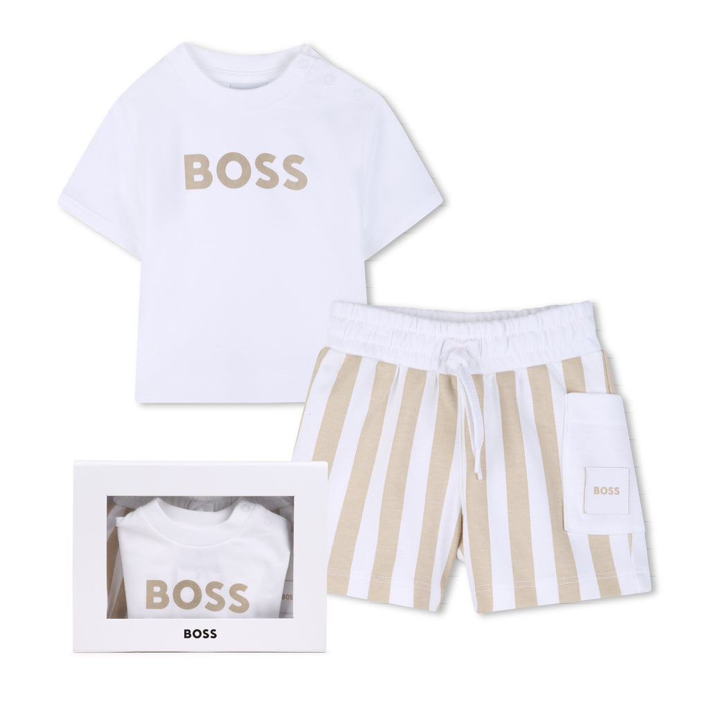 Boss Boys Stripe Tee and shorts set J53048
