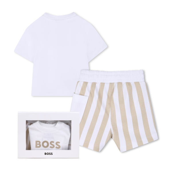 Boss Boys Stripe Tee and shorts set J53048
