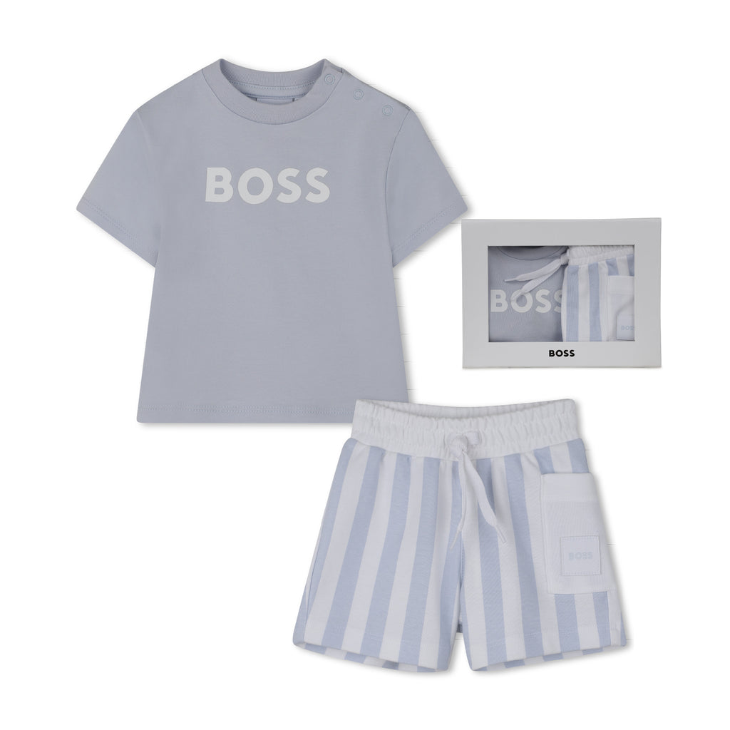 Boss Boys Stripe Tee and shorts set J53048