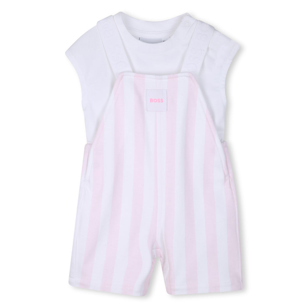 Girls Boss Striped dungaree set J53067
