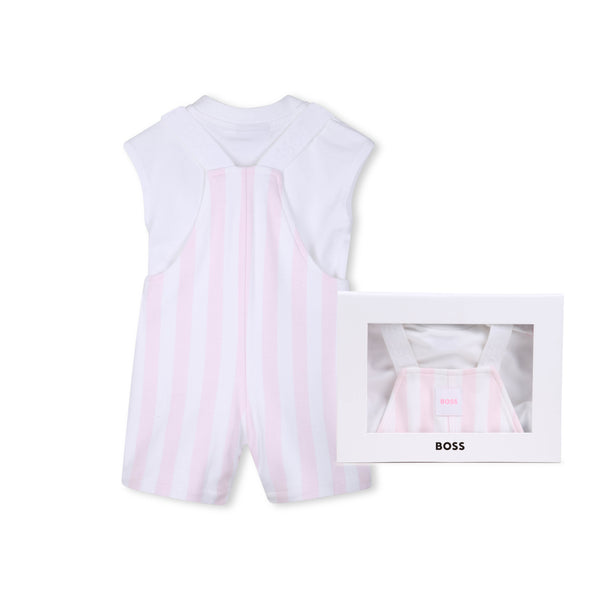 Girls Boss Striped dungaree set J53067