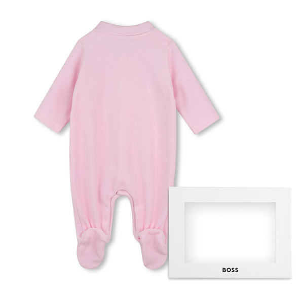 BOSS pink girls babygrow J53321