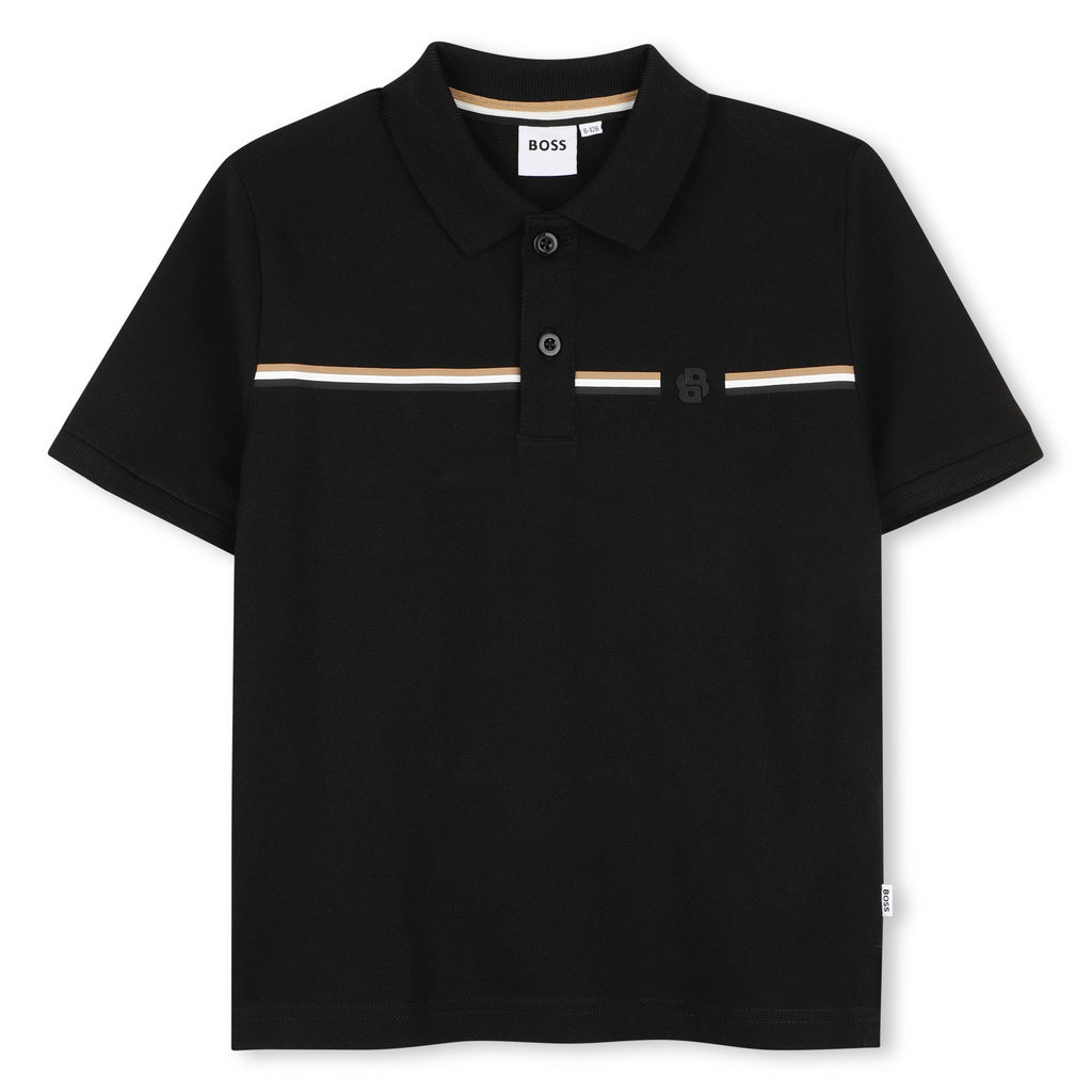 BOSS Boys Black polo shirt j53384