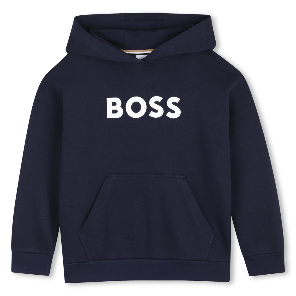 BOSS Navy logo hoodie J53396