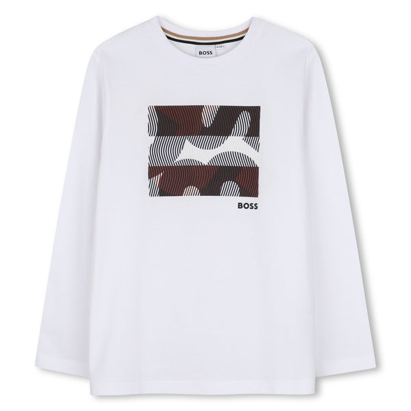 BOSS White long sleeve top J53406