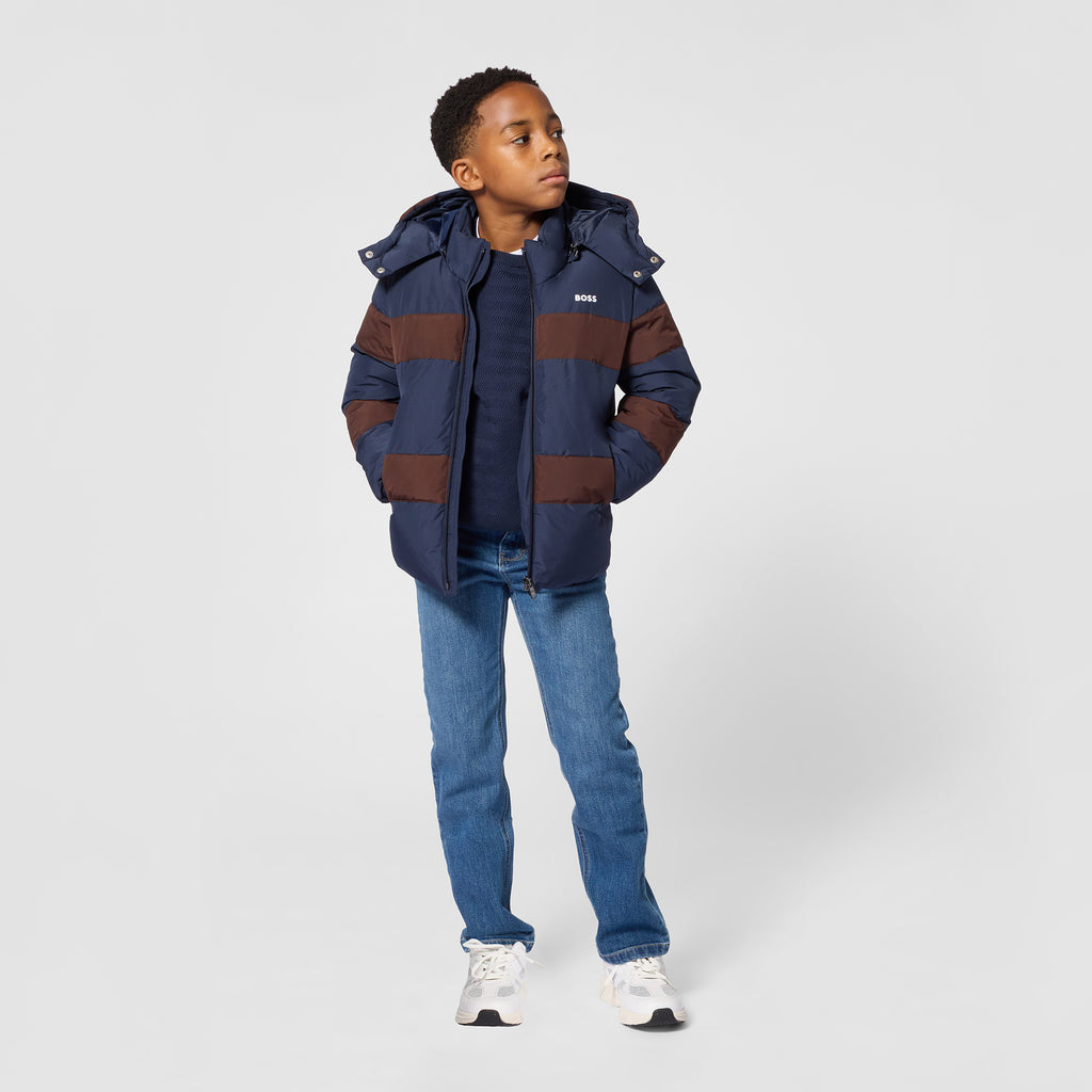 BOSS KId Boy Puffer Logo Jacket J53435