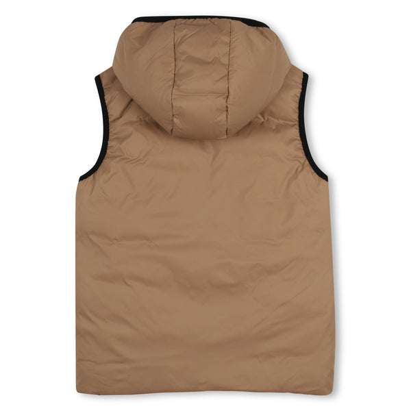 BOSS KId Boy Reversible Sleeveless Puffer Logo Jacket J53436