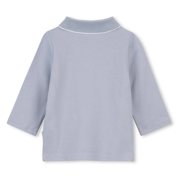 BOSS Pale Blue Long Sleeve Polo J53481