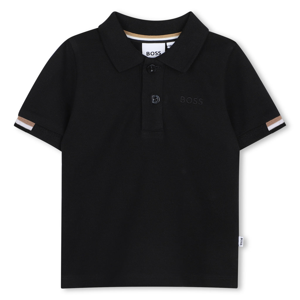 BOSS Black short sleeve polo shirt Mini Me J53484